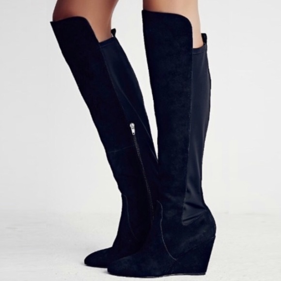 over the knee wedge boots